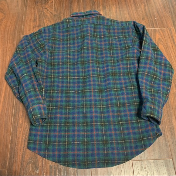 Pendleton Plaid Virgin Wool Shirt Elbow patches M - Picture 2 of 8